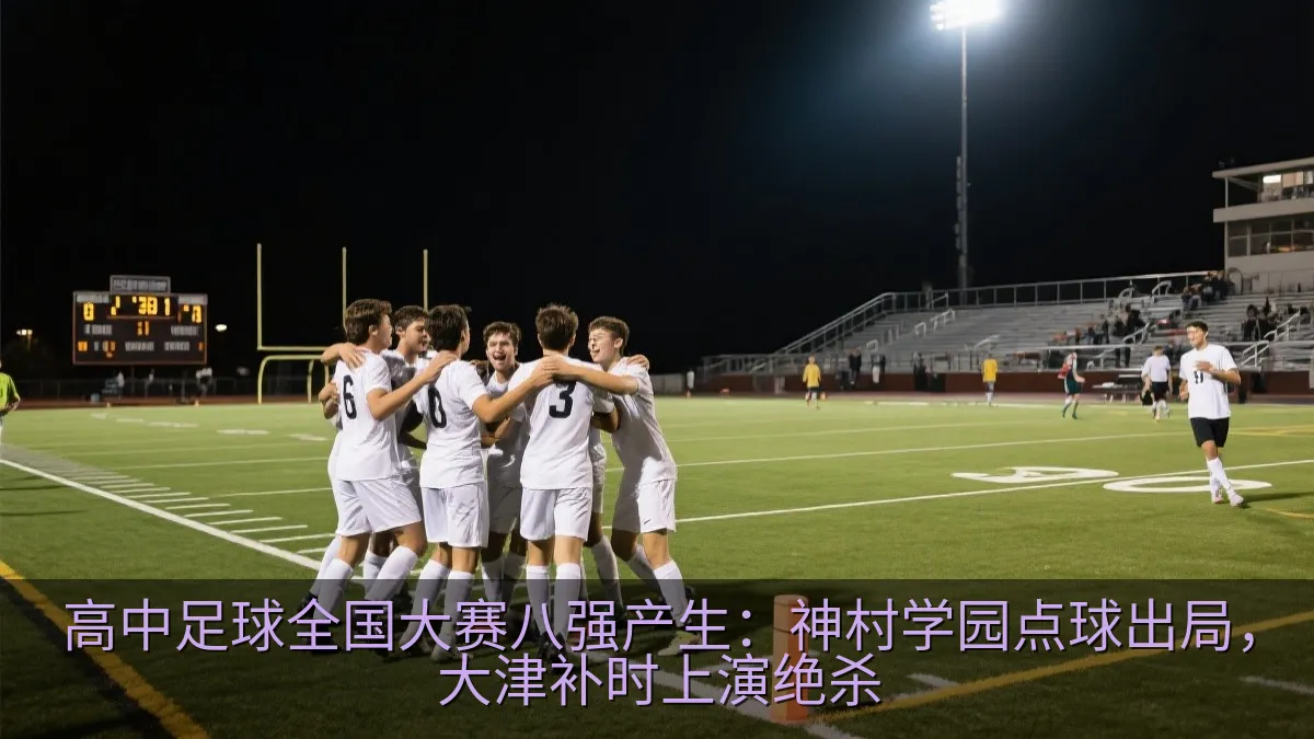 高中足球比赛中球员庆祝关键进球