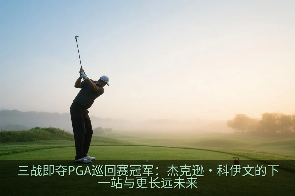 高尔夫球员在晨光中的球道上准备击球